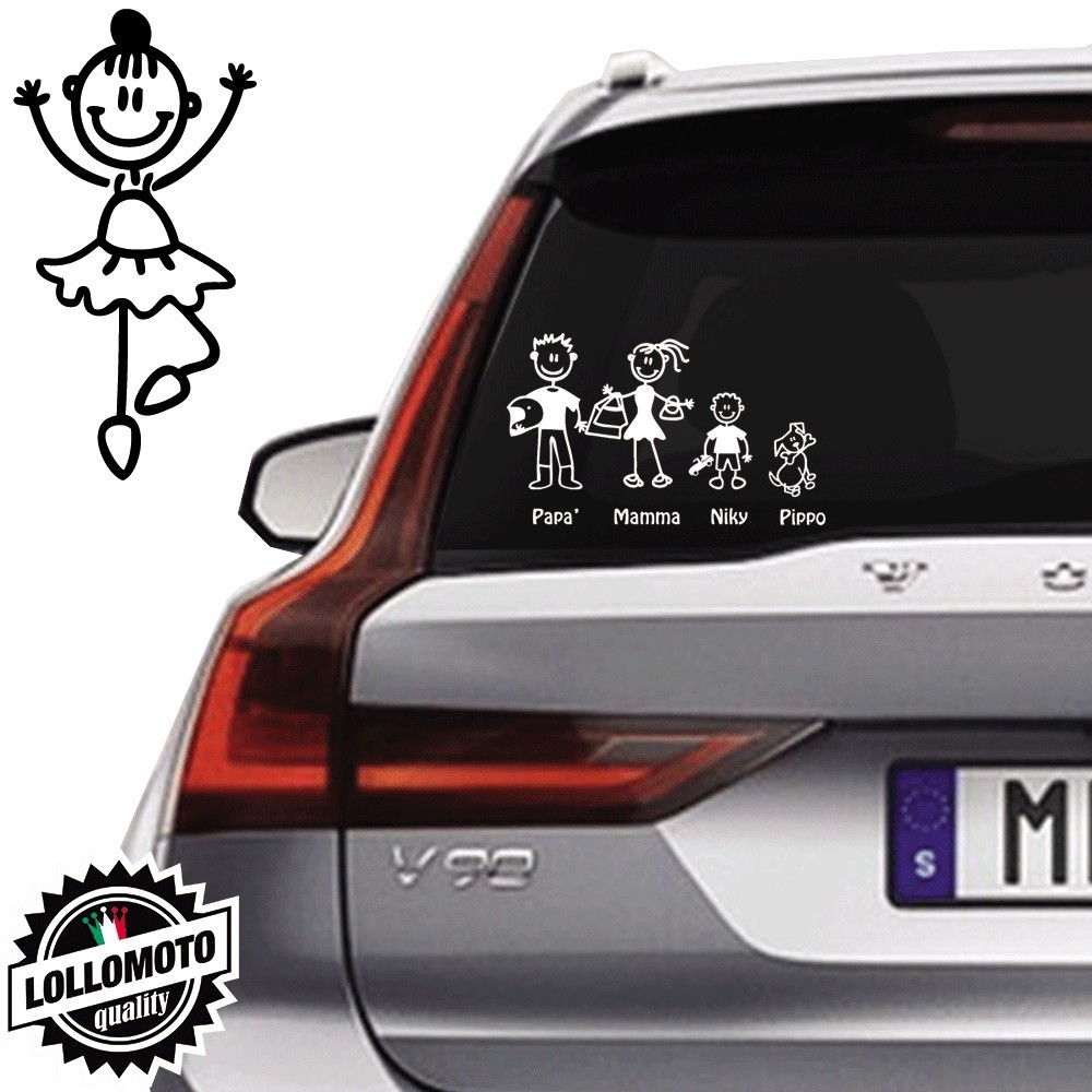 Bimba Che Danza Vetro Auto Famiglia StickersFamily Stickers
