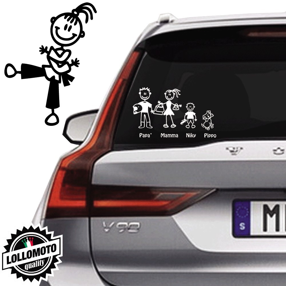 Bimba Karate Vetro Auto Famiglia StickersFamily Stickers Family
