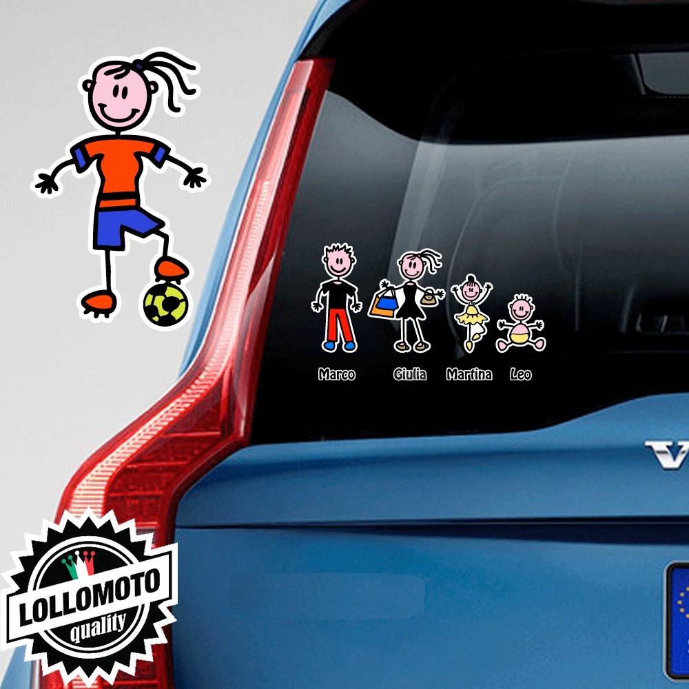 Mamma Calciatore Pallone Adesivo Vetro Auto Famiglia Stickers