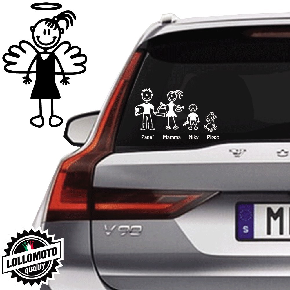 Bimba Angelo Vetro Auto Famiglia StickersFamily Stickers Family