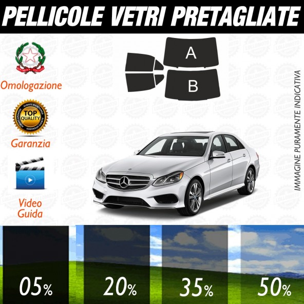 Mercedes Classe E Berlina 400 Hybrid dal 2013 al 2016 Pellicole Oscuramento Vetri Auto Pre Tagliate a Misura Posteriore