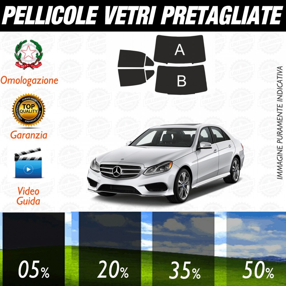 Mercedes Classe E Berlina 400 Hybrid dal 2013 al 2016 Pellicole Oscuramento Vetri Auto Pre Tagliate a Misura Posteriore