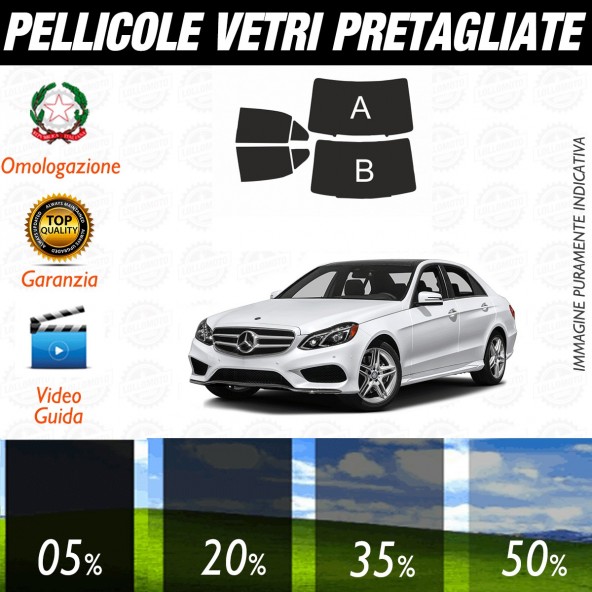Mercedes Classe E Berlina 250 dal 2014 al 2016 Pellicole Oscuramento Vetri Auto Pre Tagliate a Misura Posteriore