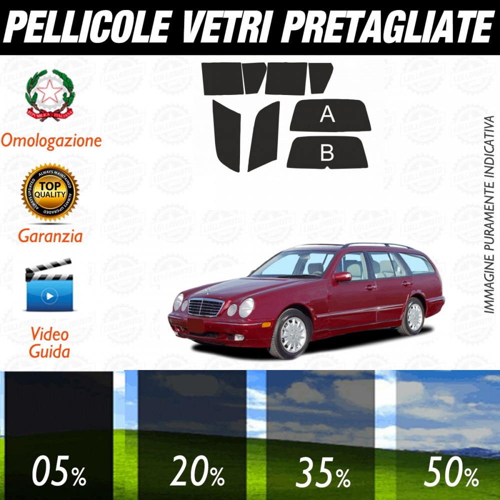Mercedes Classe E Station Wagon del 1996 al 2002 Pellicole Oscuramento Vetri Auto Pre Tagliate a Misura Posteriore