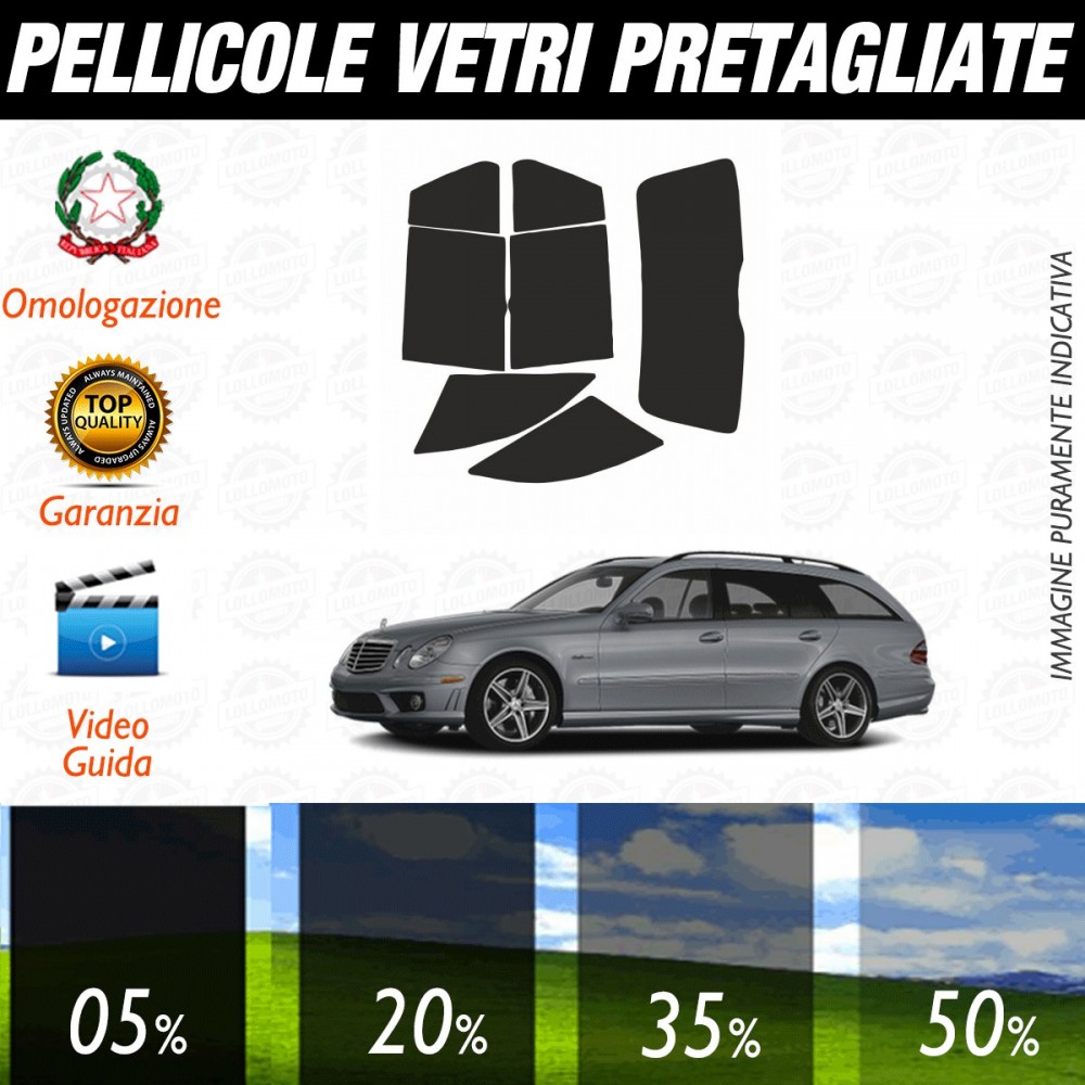 Mercedes Classe E Station Wagon del 2003 al 2004 Pellicole Oscuramento Vetri Auto Pre Tagliate a Misura Posteriore