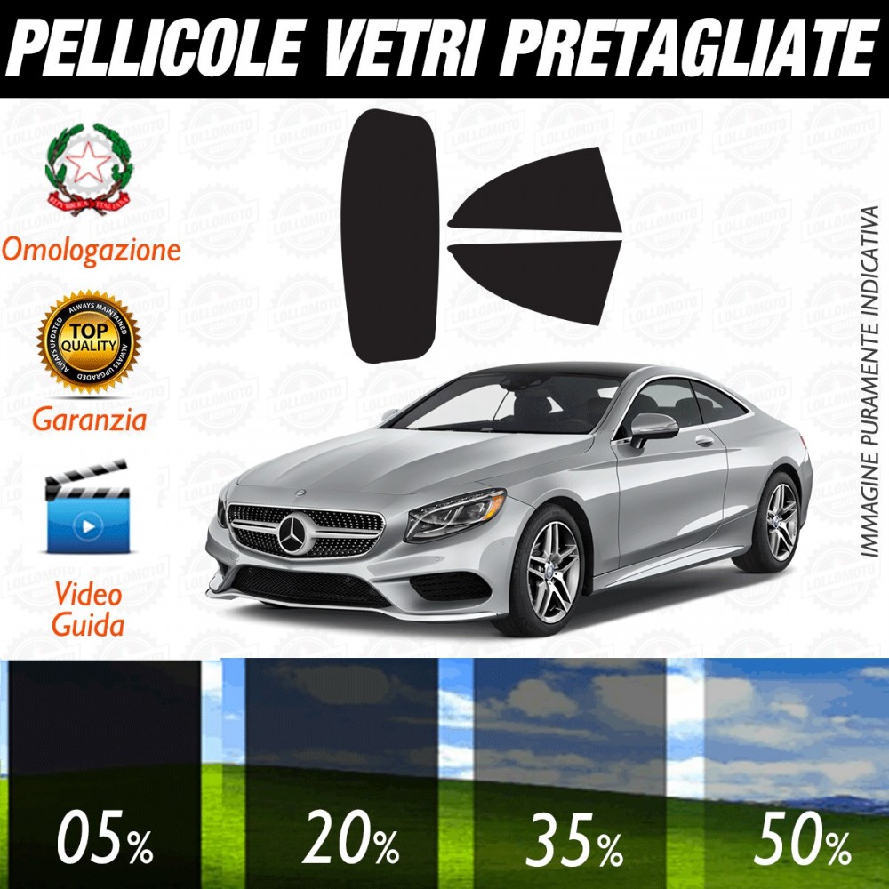Mercedes Classe S Cabrio dal 2016 al 2017 Pellicole Oscuramento Vetri Auto Pre Tagliate a Misura Posteriore
