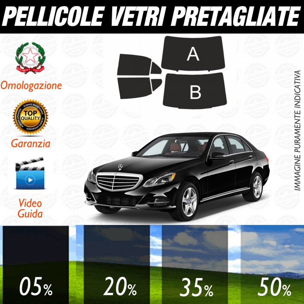 Mercedes Classe E Berlina 550 dal 2011 al 2016 Pellicole Oscuramento Vetri Auto Pre Tagliate a Misura Posteriore