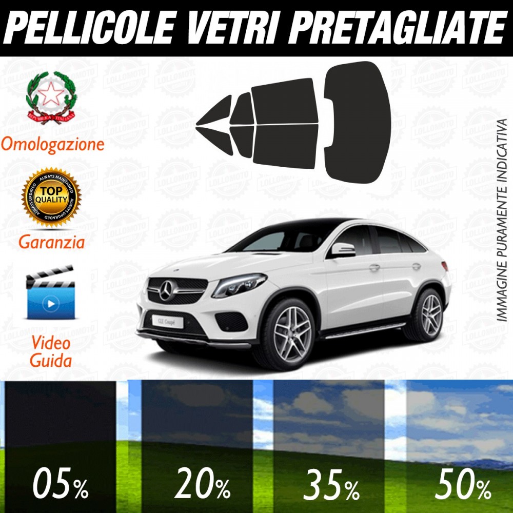 Mercedes GLE Coupé dal 2015 al 2017 Pellicole Oscuramento Vetri Auto Pre Tagliate a Misura Posteriore