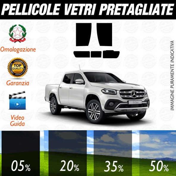 Mercedes Classe X dal 2018 ad OGGI Pellicole Oscuramento Vetri Auto Pre Tagliate a Misura Posteriore