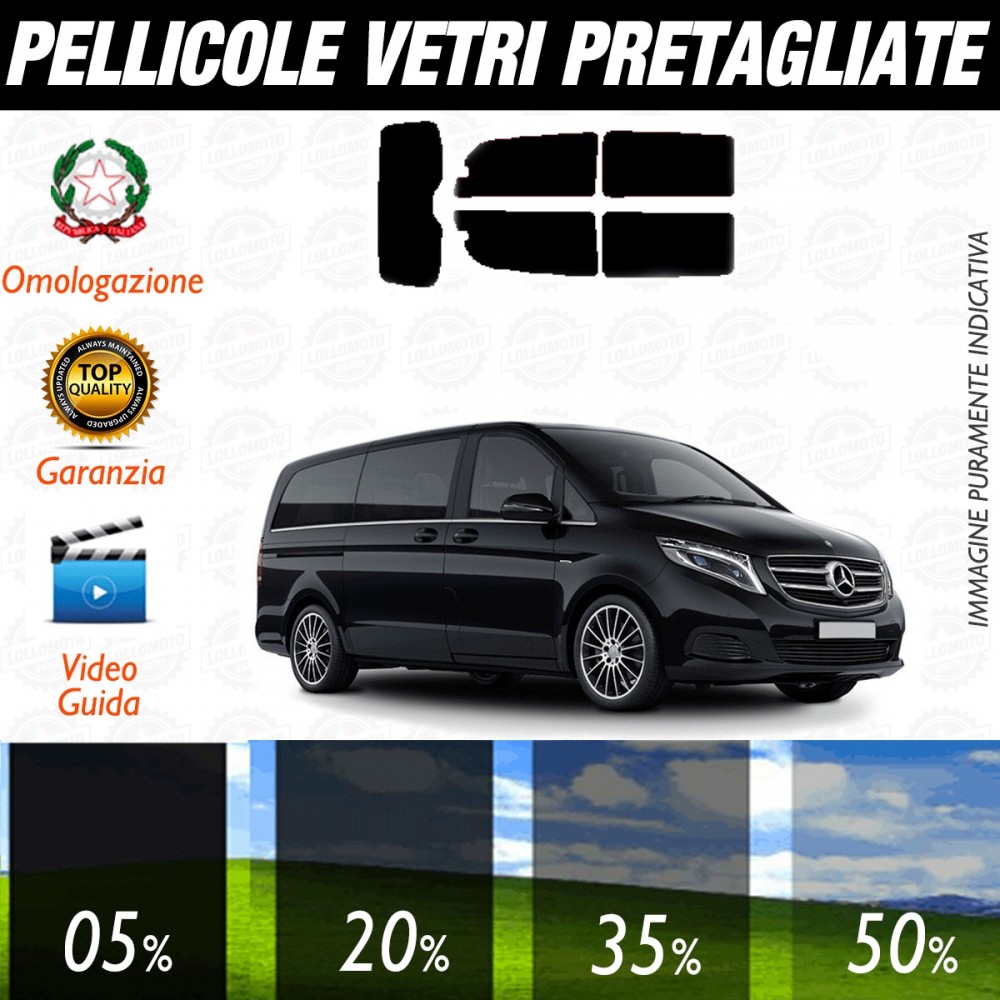 Mercedes Viano dal 2014 ad OGGI  Pellicole Oscuramento Vetri Auto Pre Tagliate a Misura Posteriore