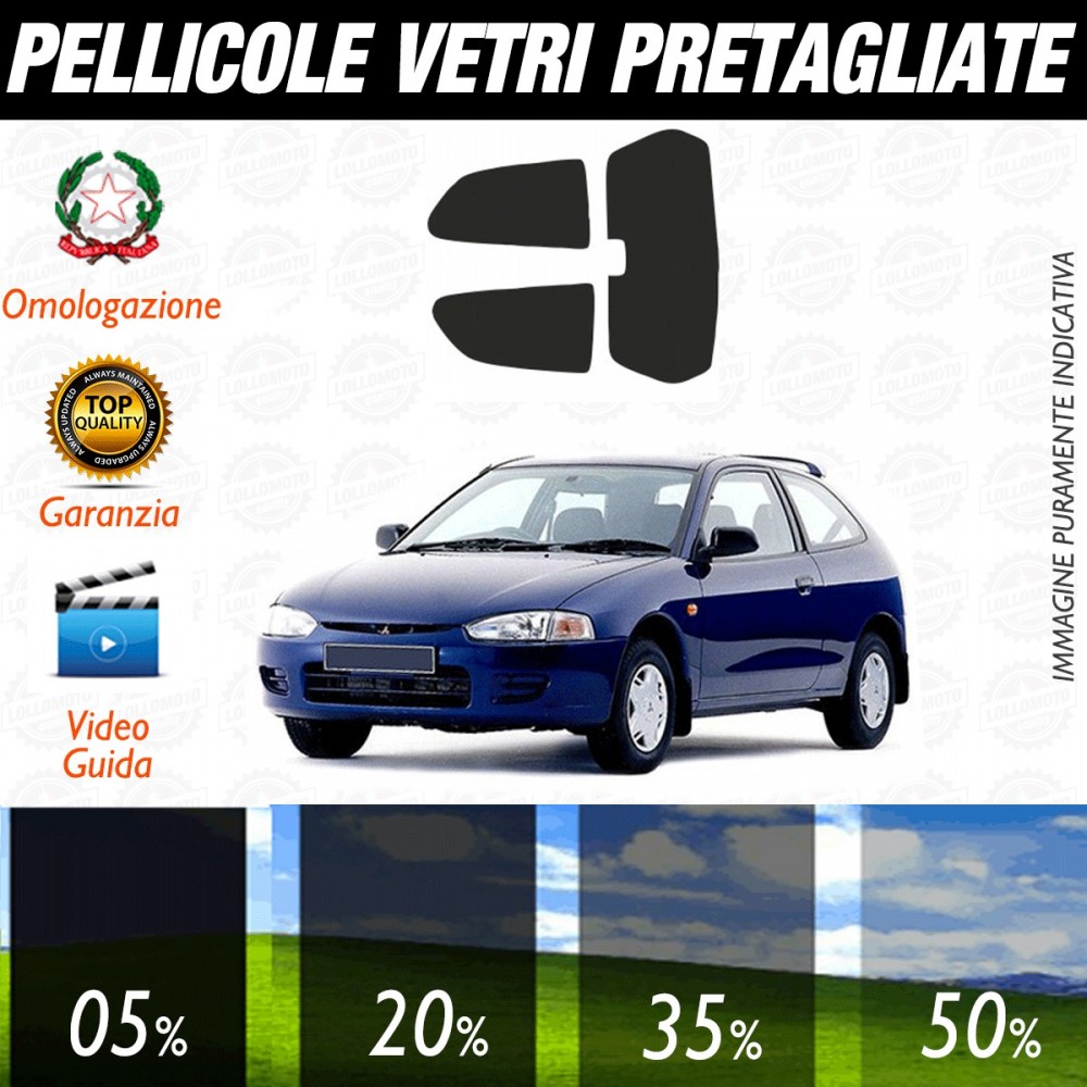 Mitsubishi Colt 3P dal 1996 al 2003 Pellicole Oscuramento Vetri Auto Pre Tagliate a Misura Posteriore