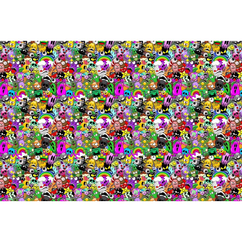 Pellicola Adesiva Per Wrapping Auto Sticker Bomb - Bianco E Nero, 150x100 Cm, Con Sistema Air Free