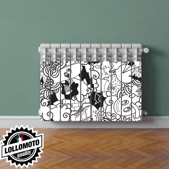 Adesivo Termosifone GRAFFITI DOLS Rivestimento Adesivo Laminato Stickers Termosifone Wrapping Interior Design