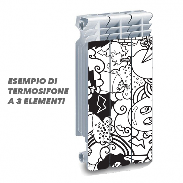 Adesivo Termosifone GRAFFITI DOLS Rivestimento Adesivo Laminato Stickers Termosifone Wrapping Interior Design