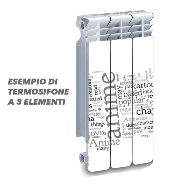 Termosifone ANIME WORDS Rivestimento Adesivo Laminato Stickers Termosifone Wrapping Interior Design