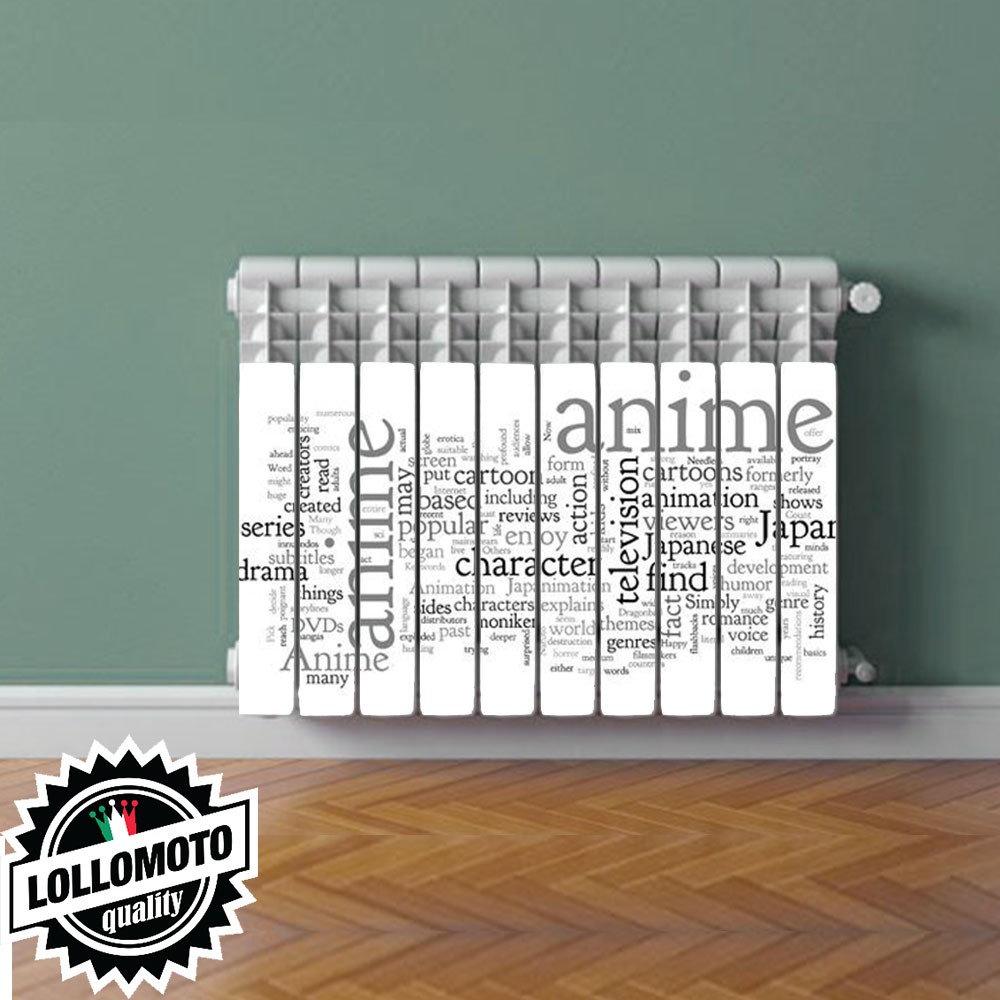 Termosifone ANIME WORDS Rivestimento Adesivo Laminato Stickers Termosifone Wrapping Interior Design