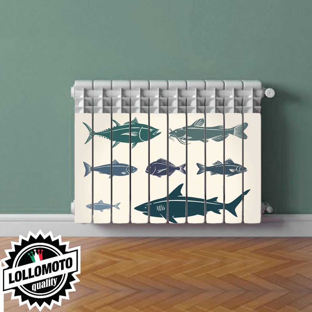 Termosifone FISHES Rivestimento Adesivo Laminato Stickers Termosifone Wrapping Interior Design
