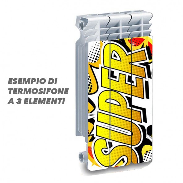 Termosifone POP ART SUPER Rivestimento Adesivo Laminato Stickers Termosifone Wrapping Interior Design