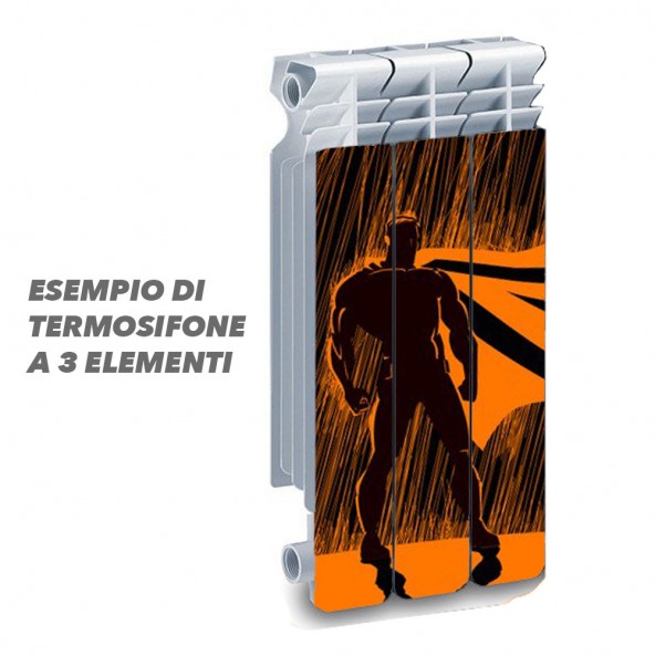 Termosifone SUPERHERO DARK Rivestimento Adesivo Laminato Stickers Termosifone Wrapping Interior Design