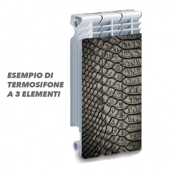 Termosifone SNAKE BLACK Rivestimento Adesivo Laminato Stickers Termosifone Wrapping Interior Design