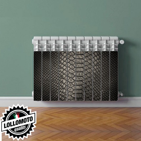 Termosifone SNAKE BLACK Rivestimento Adesivo Laminato Stickers Termosifone Wrapping Interior Design