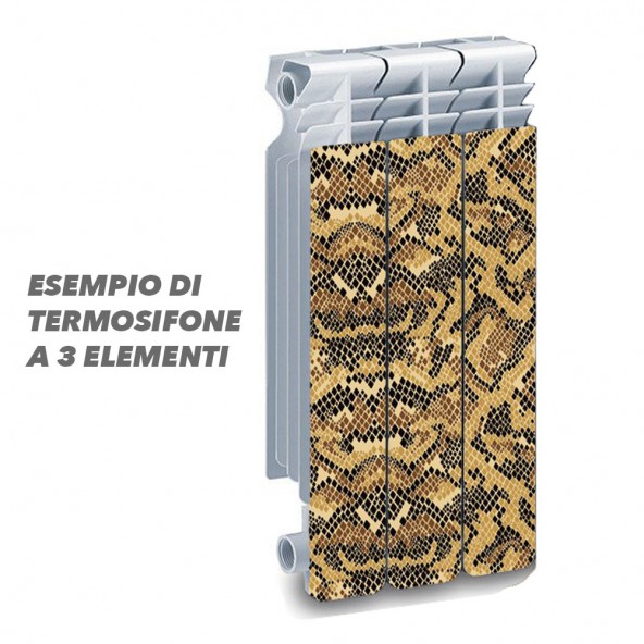 Termosifone SNAKE BROWN Rivestimento Adesivo Laminato Stickers Termosifone Wrapping Interior Design