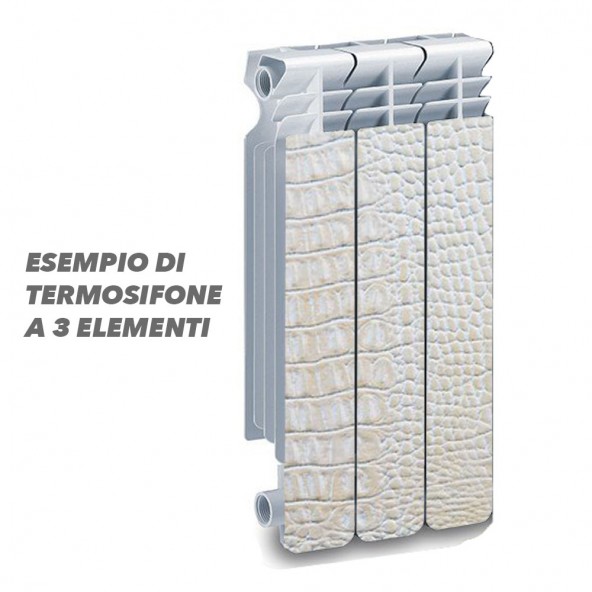 Termosifone SNAKE WHITE Rivestimento Adesivo Laminato Stickers Termosifone Wrapping Interior Design