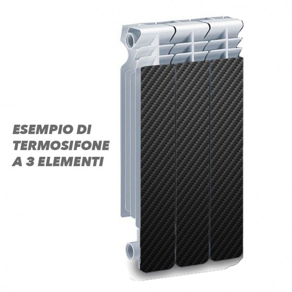 Termosifone CARBON REALISTIC DARK Rivestimento Adesivo Laminato Stickers Termosifone Wrapping Interior Design