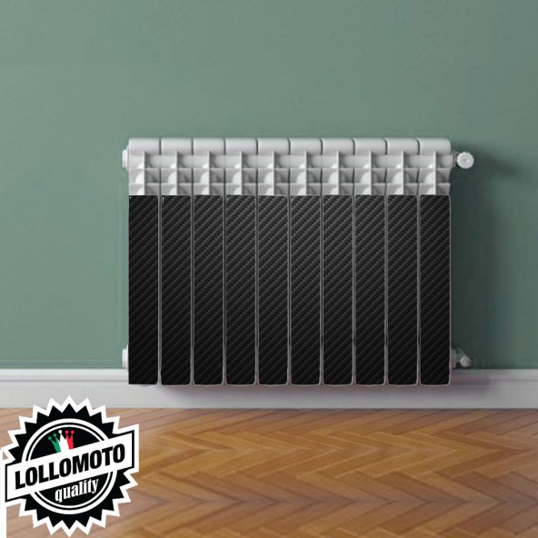 Termosifone CARBON REALISTIC DARK Rivestimento Adesivo Laminato Stickers Termosifone Wrapping Interior Design