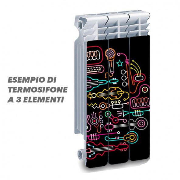 Termosifone MUSIC Rivestimento Adesivo Laminato Stickers Termosifone Wrapping Interior Design