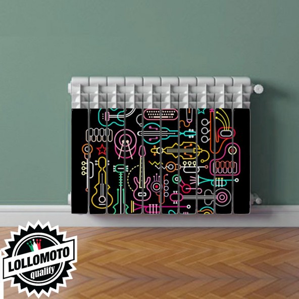 Termosifone MUSIC Rivestimento Adesivo Laminato Stickers Termosifone Wrapping Interior Design