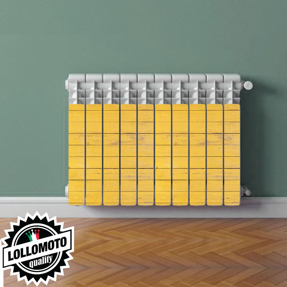 Termosifone WOOD YELLOW Rivestimento Adesivo Laminato Stickers Termosifone Wrapping Interior Design