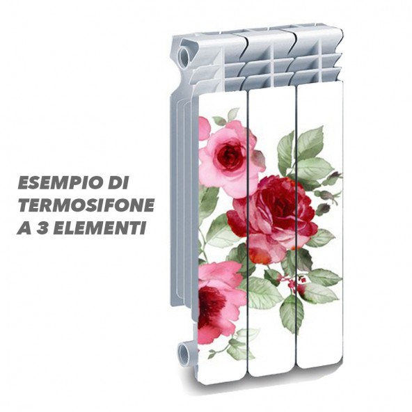 Termosifone DROW RED ROSE Rivestimento Adesivo Laminato Stickers Termosifone Wrapping Interior Design