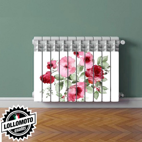 Termosifone DROW RED ROSE Rivestimento Adesivo Laminato Stickers Termosifone Wrapping Interior Design