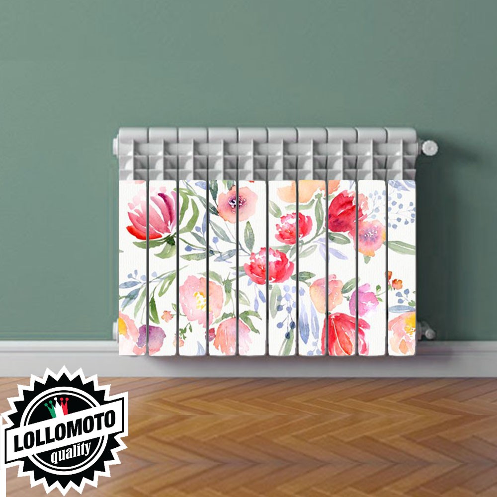 Termosifone DROW FLOWERS Rivestimento Adesivo Laminato Stickers Termosifone Wrapping Interior Design