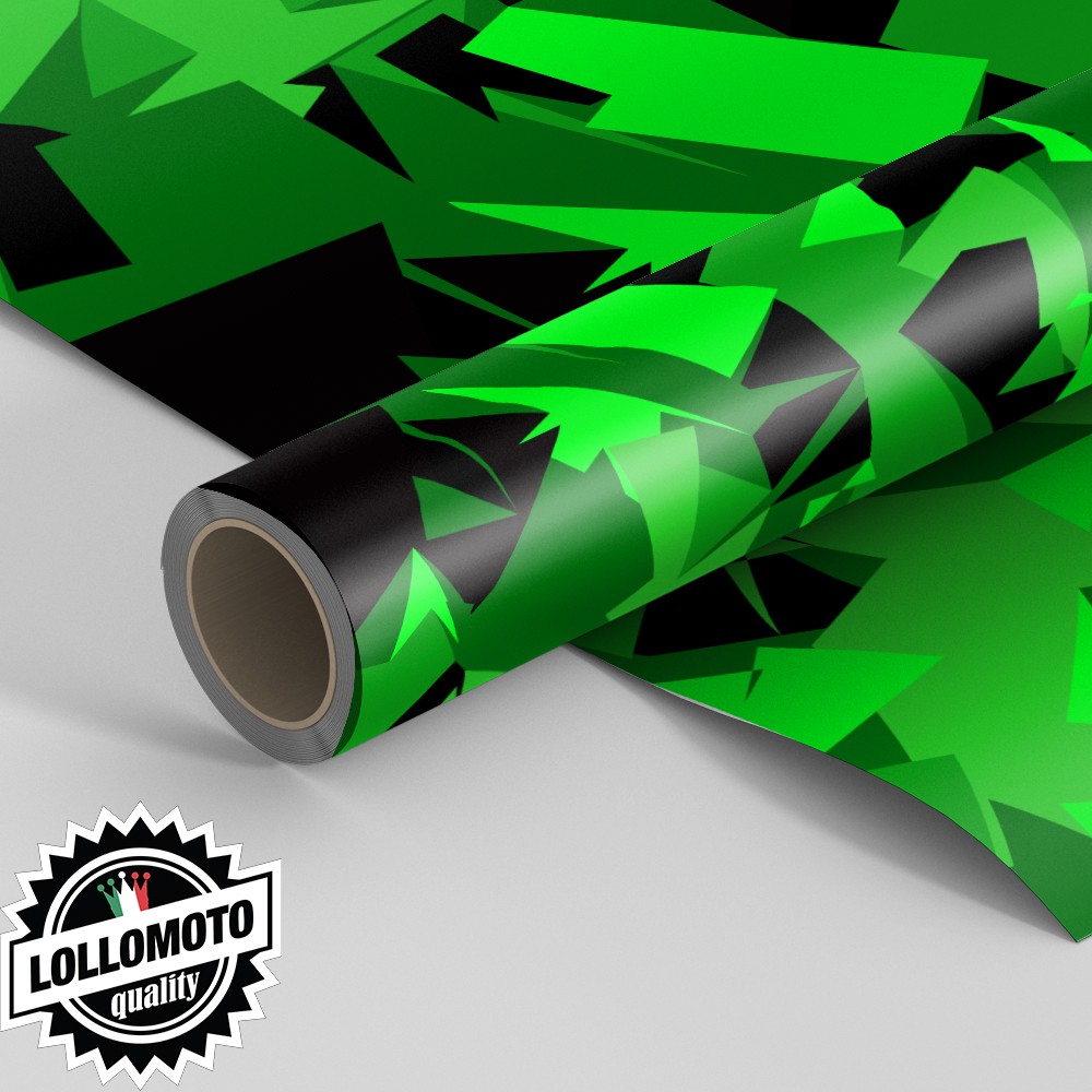 Pellicola ABSTRACT GREEN MILITARY CAMOUFLAGE Pellicola Car Wrapping Adesiva Rivestimento Auto