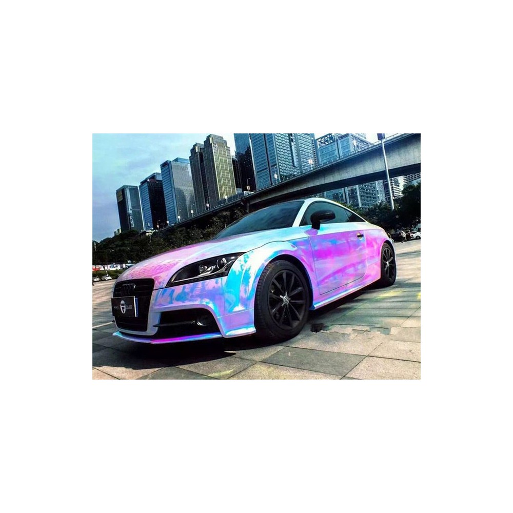 Pellicola Adesiva Auto 3D Viola/Blu - 300x30cm, Effetto Carbonio - Per Decorazione E Protezione - Foto 3