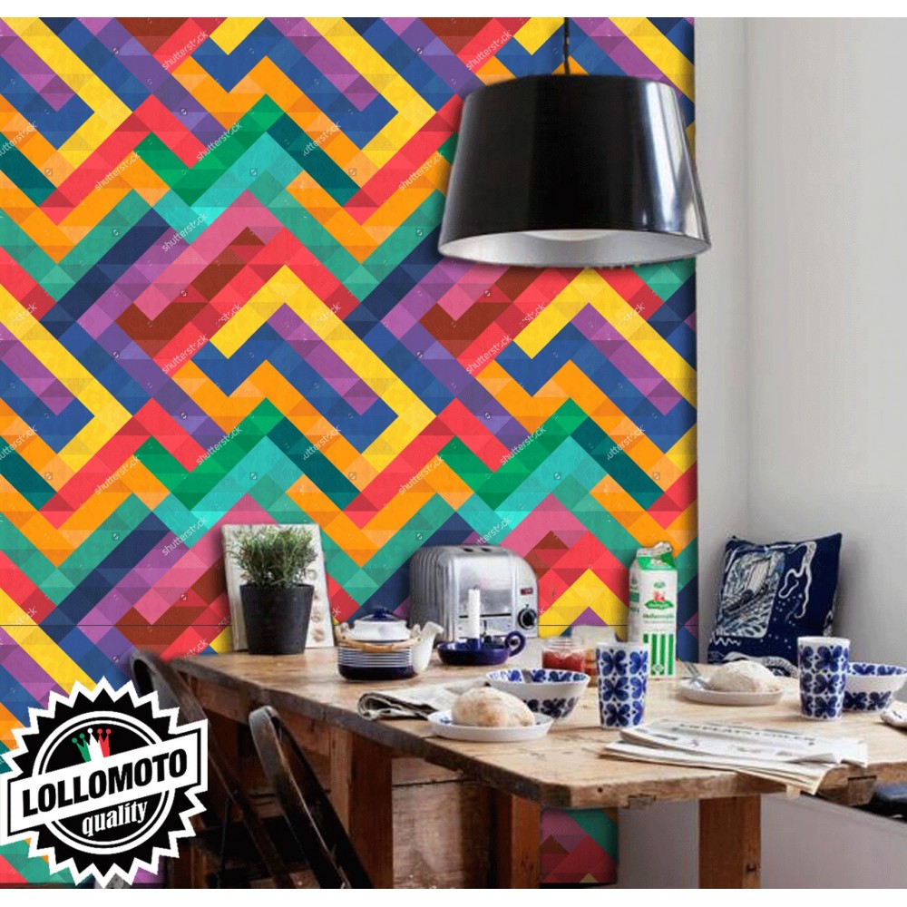 Carta da Parati Effetto Tetris Colors Interior Design