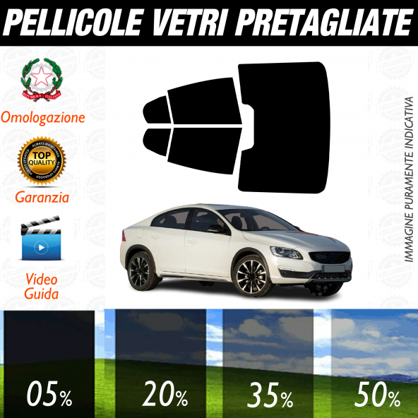 Volvo S60 Berlina dal 2010 al 2018 Pellicole Oscuramento Vetri Auto Pre Tagliate a Misura