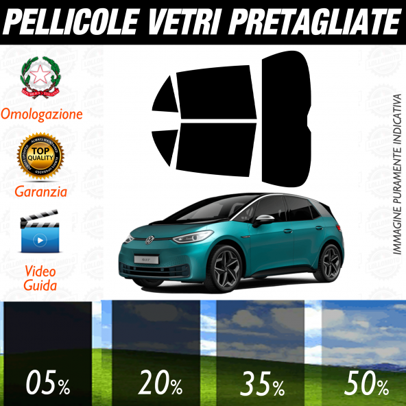 Volkswagen ID-3 dal 2020 a OGGI Pellicole Oscuramento Vetri Auto Pre Tagliate a Misura