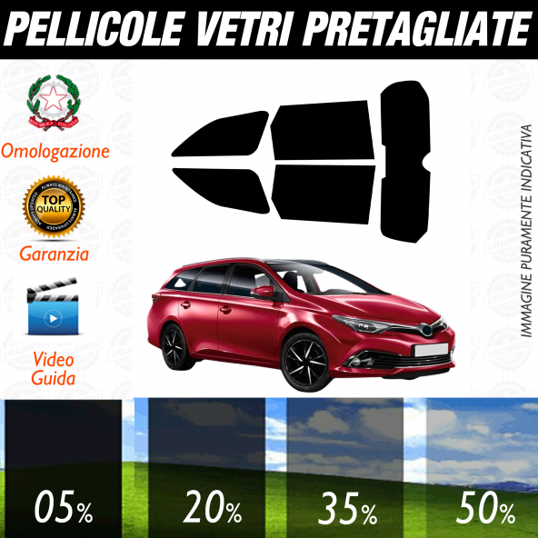 Toyota Auris Sw dal 2013 al 2016 Pellicole Oscuramento Vetri Auto Pre Tagliate a Misura