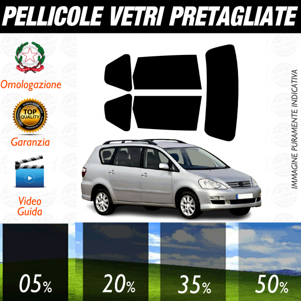 Toyota Avensis Verso dal 2002 al 2006 Pellicole Oscuramento Vetri Auto Pre Tagliate a Misura