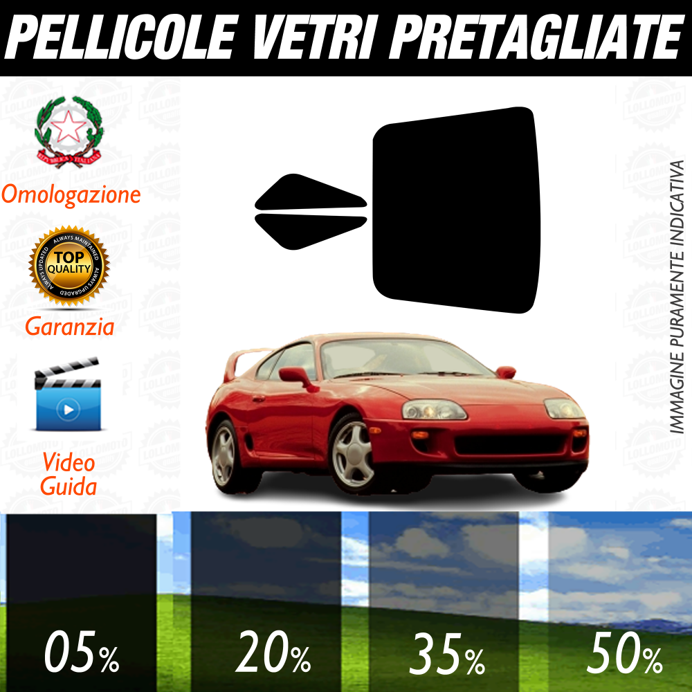 Toyota Supra dal 1986 al 1992 Pellicole Oscuramento Vetri Auto Pre Tagliate a Misura