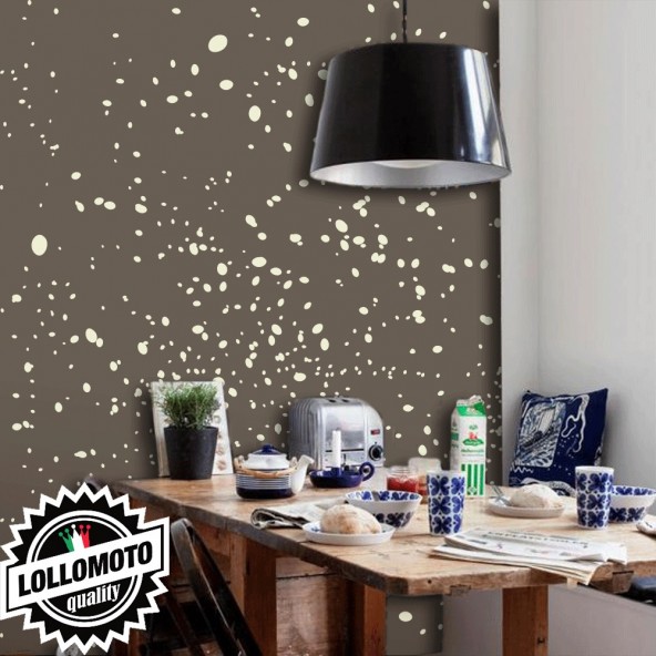 Carta da Parati Schizzi Beige Fondo Marrone Interior Design