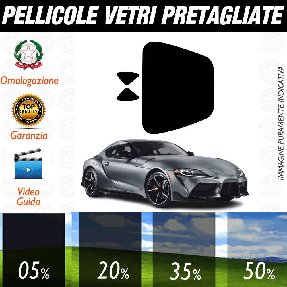 Toyota Supra dal 2020 a Oggi Pellicole Oscuramento Vetri Auto Pre Tagliate a Misura