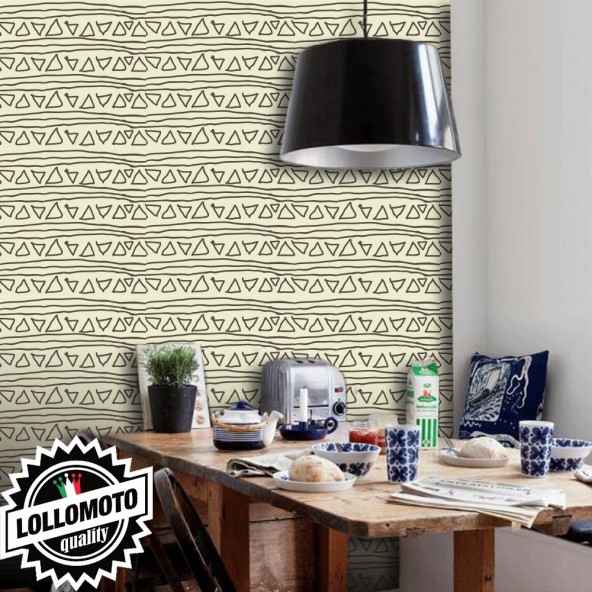 Carta da Parati Triangoli Beige Fondo Marrone Interior Design