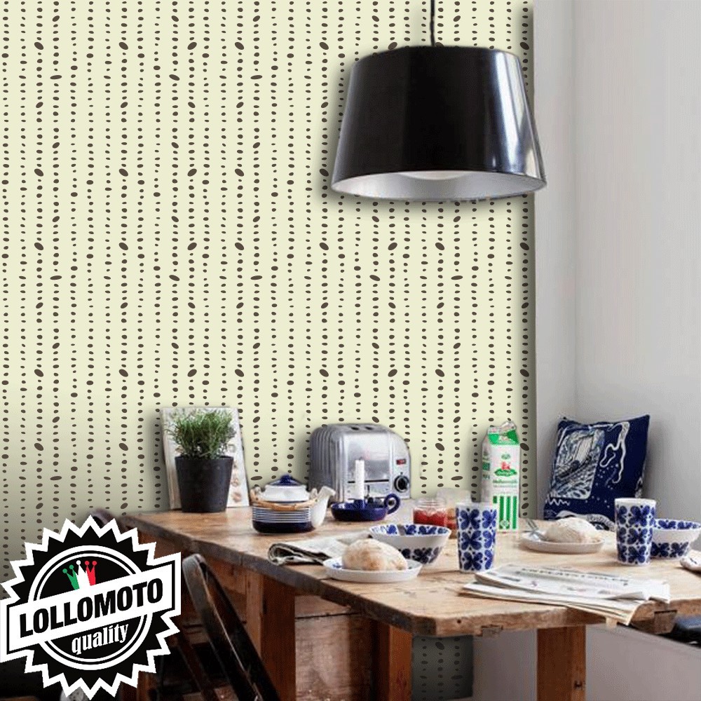 Carta da Parati Catenelle Marroni su Fondo Beige Interior