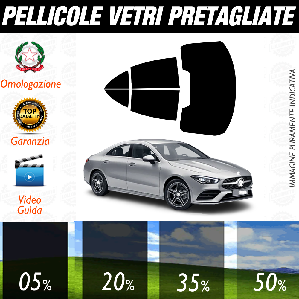 Mercedes CLA dal 2019 a Oggi Pellicole Oscuramento Vetri Auto Pre Tagliate a Misura