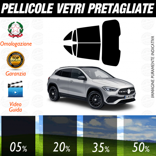 Pellicola Oscurante Pre-Tagliata Per Mercedes GLK 5-Porte (2008-2012) - Vetri Posteriori E Lunotto - 35% Fumo