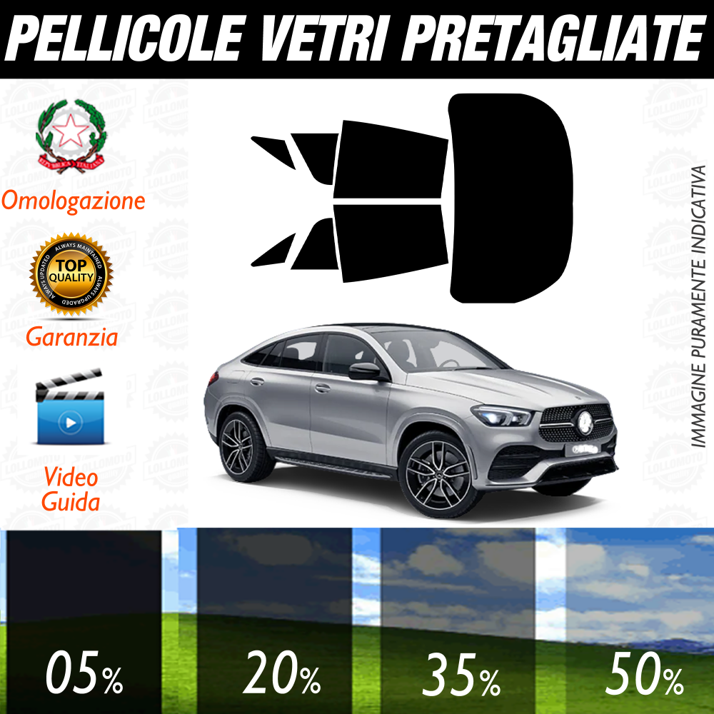 Mercedes GLE Coupé dal 2021 a Oggi Pellicole Oscuramento Vetri Auto Pre Tagliate a Misura